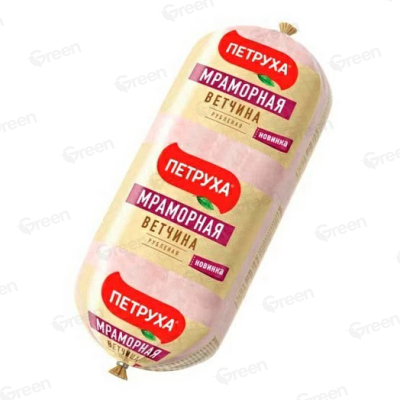 Ветчина вареная из мяса цыплят-бройлеров Мраморная охлажденная, искусственная полиамидная оболочка, фас. 0,47 кг